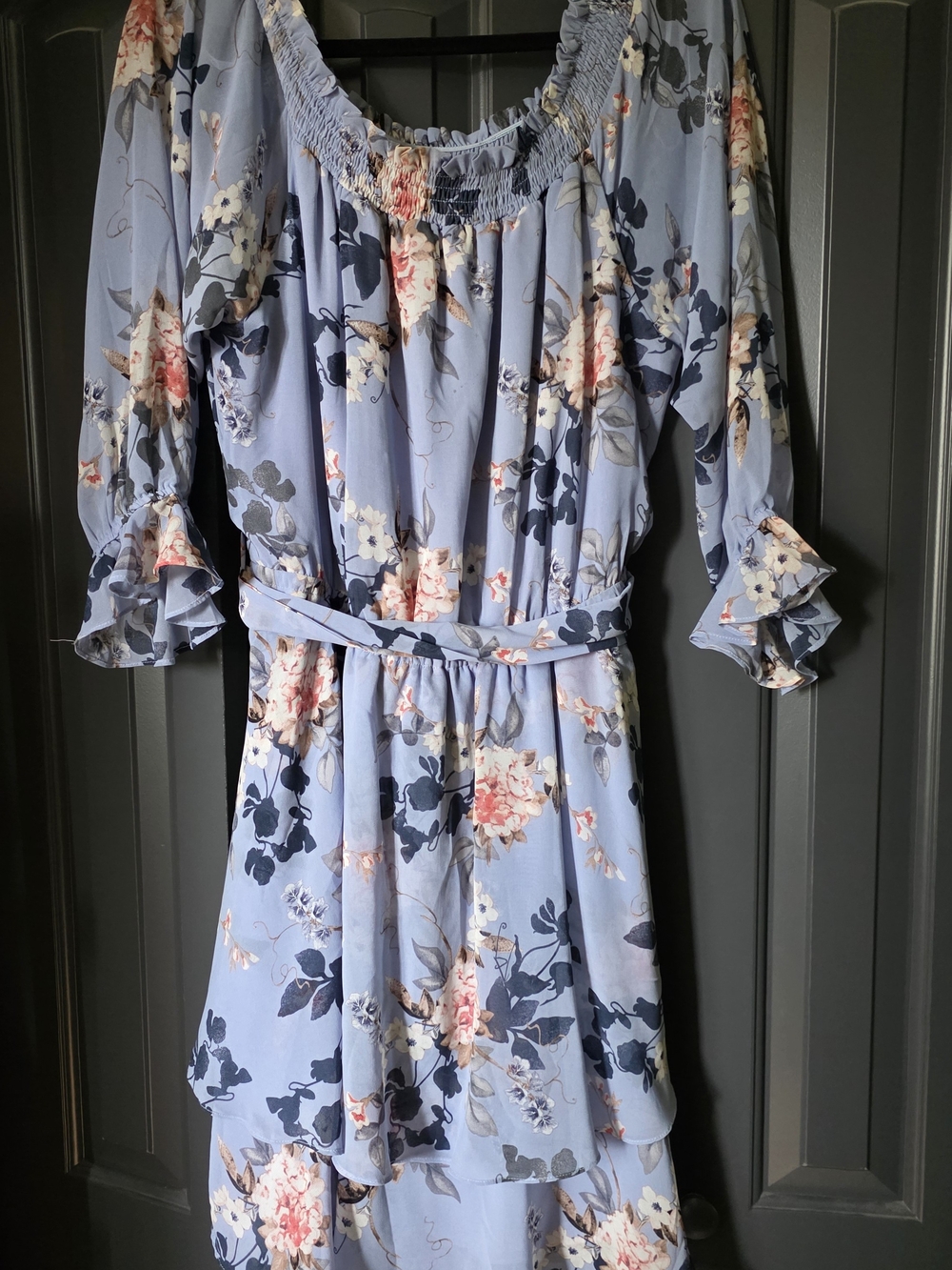 City Chic Lavender Blue Floral Midi Dress